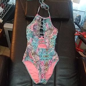 YMI baby blue gypsy 1 piece bathing suit